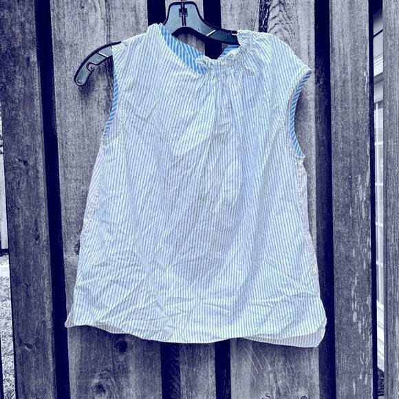 TEIJA Red & Blue Stripe Roundneck Top Size 10 - Picture 3 of 5